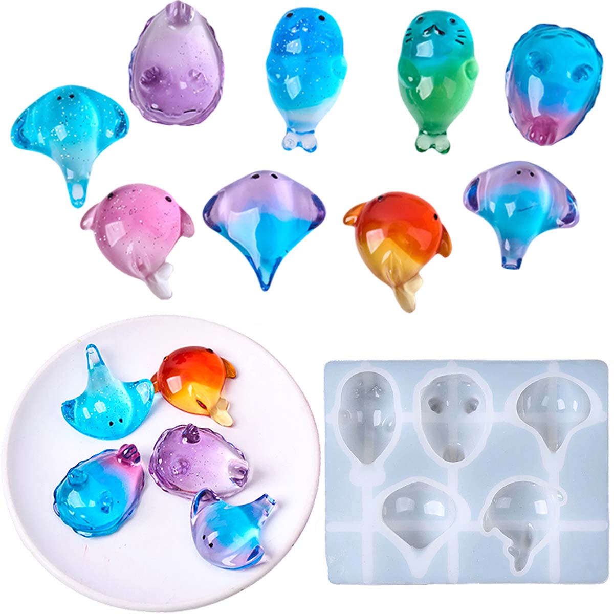 Candle Mold Silicone - 3D Healing Kawaii Manta Ray Walvis