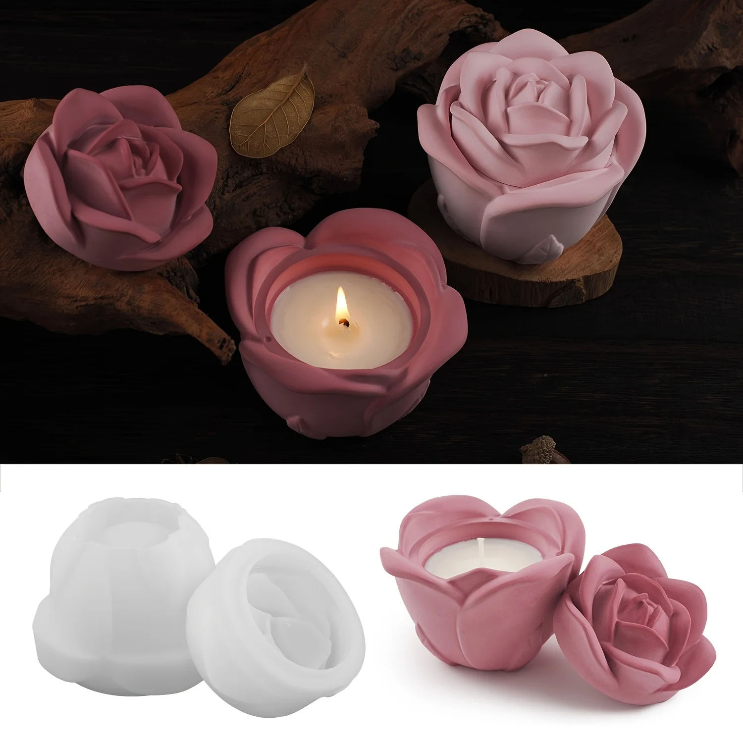 2-delige set roosvormige silic - Candle Mold Silicone recensie en prijs