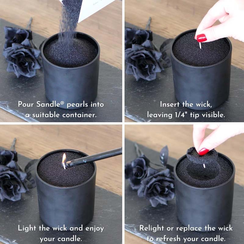 Zwarte kaarszand met lont, 200 - Candle Making Material recensie en prijs